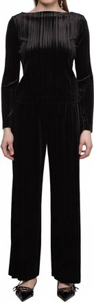 Esth&eacute; Womens Open Back Bow Velvet Top In Black
