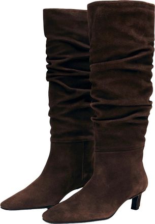 Alohas Womens Knee Boots Kalia Suede Brown