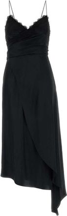 Moschino Black V-Neck Satin Dress