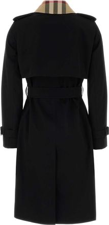 Burberry Womens Black Cotton Trench Coat