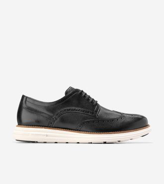 Cole Haan Mens &Oslash;riginal Grand Remastered Wingtip Oxford Shoes - Black Size 10.5