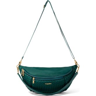 Baggallini Stanton Woven Crossbody in Jade Woven Twill at Nordstrom