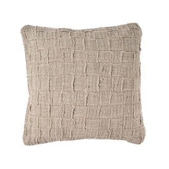 Bazar Bizar Funda de coj&iacute;n de lino en marr&oacute;n 50x50x3 cm