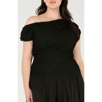 Estelle Gia One Shoulder Top in Black at Nordstrom, Size 18W