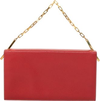 Fendi Red Leather Shoulder Bag (Pre-Owned)