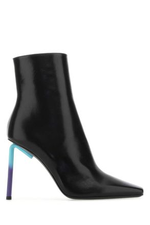 Off-white Black Leather Ankle Boots