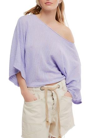 Free People Amber Breeze Linen Blend Sweater in Violet Tune at Nordstrom, Size X-Large