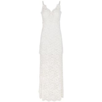 Paco Rabanne Maxi Dresses, female, White, Size: S Ivory White V-Neck Long Dress