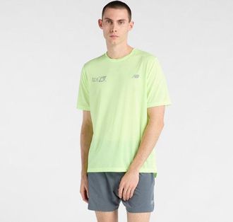 New Balance Mens London Edition RC Essential T-Shirt in Green Polyester, size X-Large
