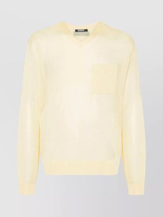 Jacquemus fine-knit semi-sheer v-neck jumper