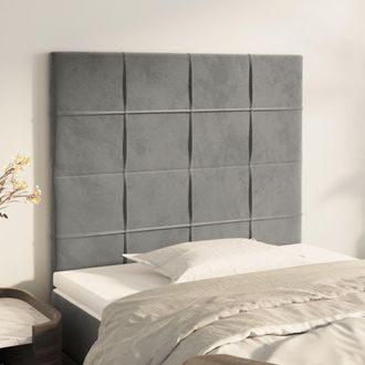 vidaXL Cabeceros 2 Unidades De Terciopelo Gris Claro 80x5x78/88 Cm Vidaxl