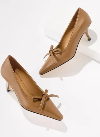 Talbots Maren Nappa Kitten Heel Pumps - Caramel - 10 1/2 M Talbots