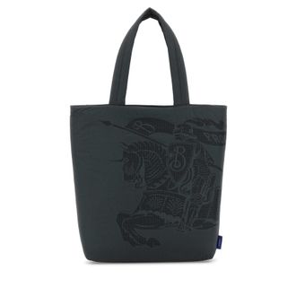 Burberry Charcoal Fabric Shopping Bag