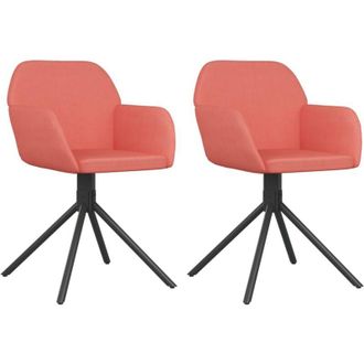 vidaXL Sillas De Comedor Giratorias 2 Unidades Terciopelo Rosa Vidaxl