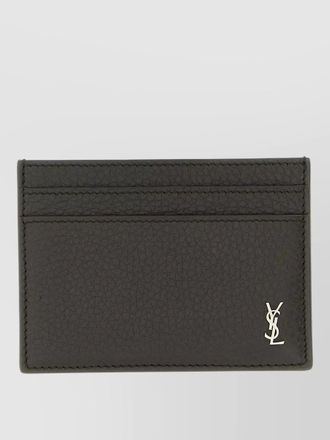 Saint Laurent calfskin leather tiny cassandre card holder