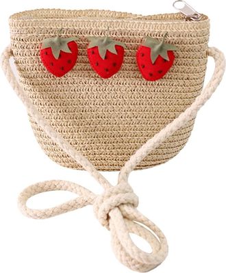 Generic Men Bags Shoulder PursesStraw ZipperOutdoorLittle Girl Mens Bags Shoulder (Beige, One Size)