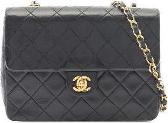 Chanel 1989-1991 Mini Classic Lambskin Square Single Flap crossbody bag - Nero