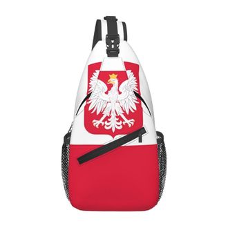 Generic Polish Flag Poland Polska Eagle Crossbody Bag With Zipper Cross Body Bag Anti Theft Backpack For Workout Traveling Men