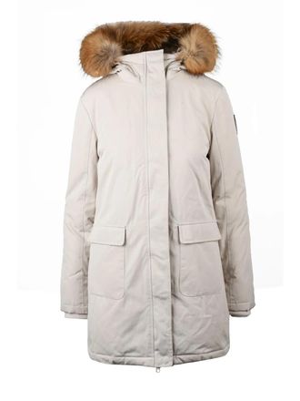 Bomboogie White Fitted Polyester-Blend Parka
