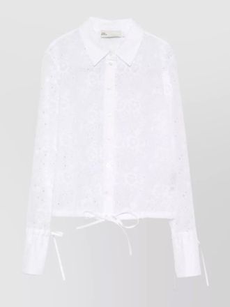 Tory Burch broderie anglaise dress drawstring waist floral