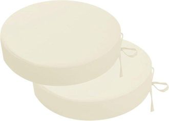 OEM Cojines Redondos Para Sillas, Cojines Para Asientos De Exterior, Comodidad Para El Patio, Impermeables Con Correas, 35x35cm (juego De 2), Beige