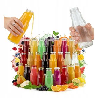 OEM 100 Botellas De Zumo De Fruta De 300 Ml + Tapa, Botellas De Vidrio Para Zumos