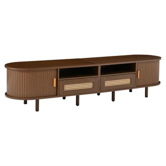 Urban Meuble Mueble TV efecto nogal oscuro 2 cajones rat&aacute;n y 2 puertas