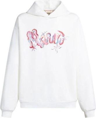 Marni Logo Hoodies Sweatshirts Katoenmix - Heren - Hoodies - Wit - XL - Katoen - Hoodies & sweatvesten