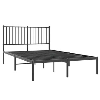 vidaXL Estructura Cama Sin Colch&oacute;n Con Cabecero Metal Negro 120x190 Cm Vidaxl