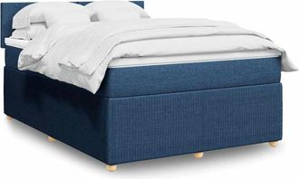 vidaXL Vidaxl - Cama Box Spring Con Colch&oacute;n Tela Azul 160x200 Cm