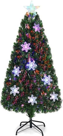 Costway Costway &Aacute;rbol De Navidad Artificial 150cm Con Base Iluminado Con Fibra De Vidrio Cambia Color Para Navidad Hogar Fiesta Decoraci&oacute;n