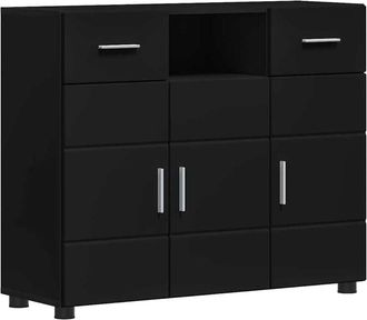 vidaXL Vidaxl - Sideboard with Drawer Black 88.5 x 30.5 x 73 cm Engineered wood