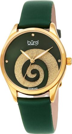 Bürgi Swirl Quartz Diamond Green Dial Ladies Watch BUR201GN
