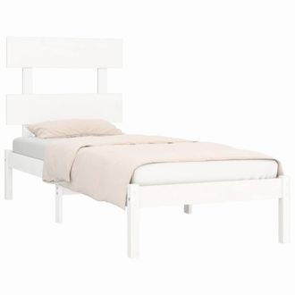 Berkfield Home Beautiful Bed Frame White Solid Wood 90x190 cm Single