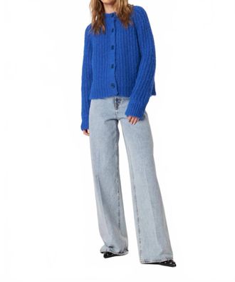 John & Jenn Benny Electric Cardigan Top In Cobalt Blue