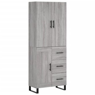 vidaXL Highboard Grey Sonoma 69.5x34x180 cm Engineered Wood vidaXL