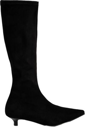 Desa Woman Boots - Textile Upper, Cone Heel, Slip-On | Black - 36