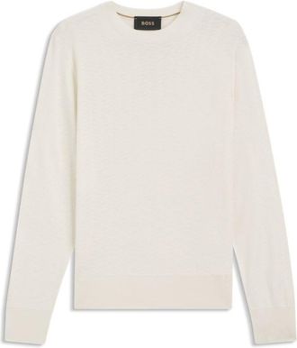 BOSS Silk sweater with jacquard pattern