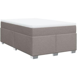 vidaXL Vidaxl - Cama Box Spring Con Colch&oacute;n Tela Gris Taupe 120x200 Cm