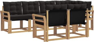 vidaXL Conjunto De Sof&aacute;s De Exterior 7 Uds. Blanco Y Negro Vidaxl