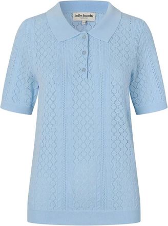 Lollys Laundry Polo Shirt - Dames - Polos - Blauw - XL - Tops