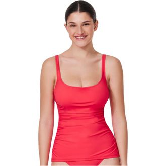 Gottex Tutti Frutti Fashion D-Cup Scoop Neck Tankini Top in Coral at Nordstrom, Size 34
