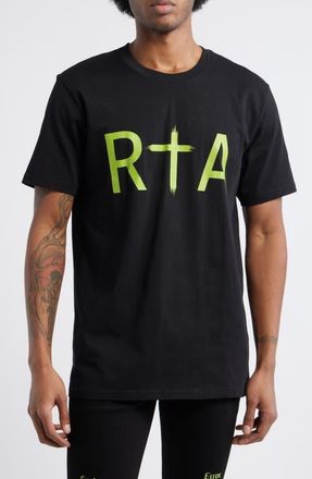 Rta Liam Regular Fit Cotton Logo Graphic T-Shirt in Black Green at Nordstrom, Size Xx-Large