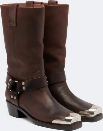 PARIS TEXAS Roxy embellished leather biker boots