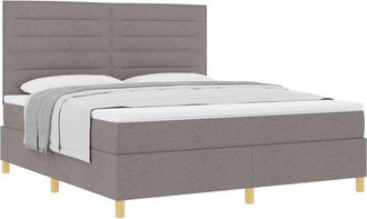 vidaXL Box Spring Bed with Mattress Taupe 180 x 200 cm Fabric vidaXL