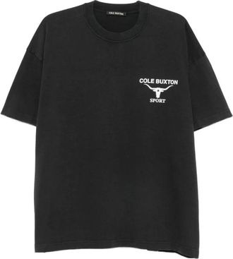 Cole Buxton Tops, Heren, Zwart, S, Katoen, Sportswear T-shirt