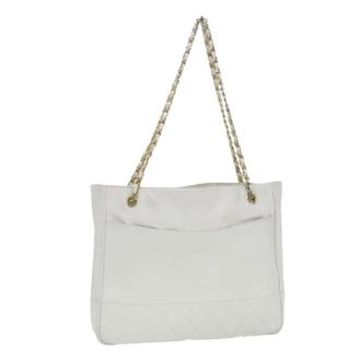 Chanel Pre-owned Tote Bags, female, White, Size: ONE SIZE Pre-owned Vintage Tote Bag