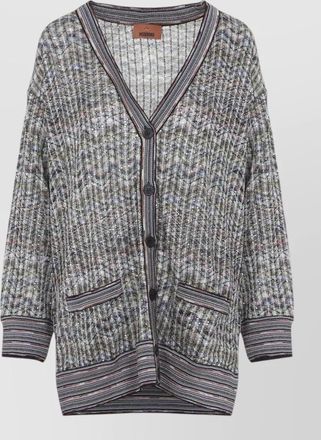 Missoni maxi v-neck patterned cardigan