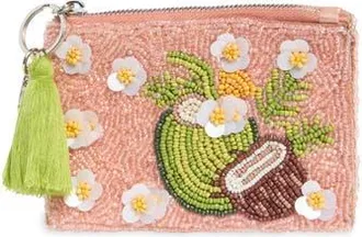 Collection XIIX Beaded Coconut Zip Pouch in Coral Multi at Nordstrom Rack