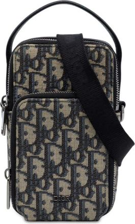 Dior Pre-owned Dior Micro Oblique Canvas Rider Pouch Unisex OUMV57R2UK3AYKOE